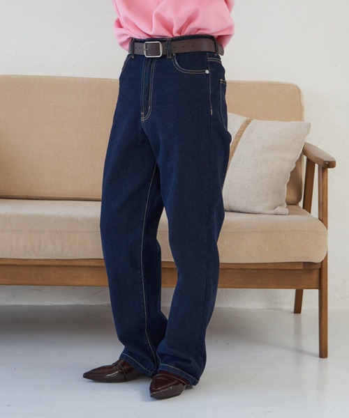 Remind me and forever(リマインドミーアンドフォーエバー)の「デニムストレートパンツ(デニムパンツ・レディース・ブラック/インディゴブルー/ブルー・MEDIUM)」の14枚目の写真