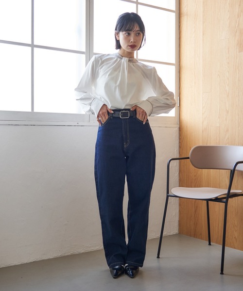 Remind me and forever(リマインドミーアンドフォーエバー)の「デニムストレートパンツ(デニムパンツ・レディース・ブラック/インディゴブルー/ブルー・MEDIUM)」の10枚目の写真