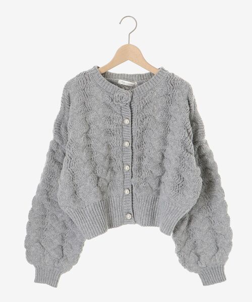 MAJESTIC LEGON（マジェスティックレゴン）の「ポコポコフラワーニットカーデ（ニット/セーター・レディース・ベージュ/グレー/アイボリー・MEDIUM）」の11枚目の写真