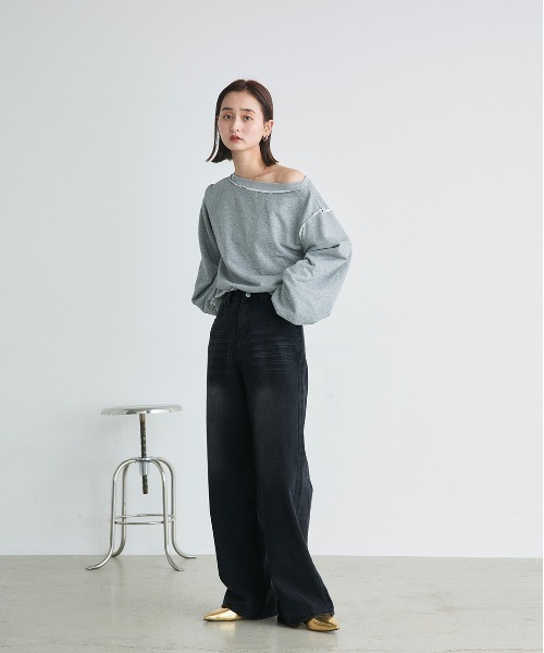 ad thie(アドティエ)の「【ZOZO限定】ウォッシュ加工 ストレートデニム(デニムパンツ・レディース・ブラック・MEDIUM/SMALL)」の21枚目の写真