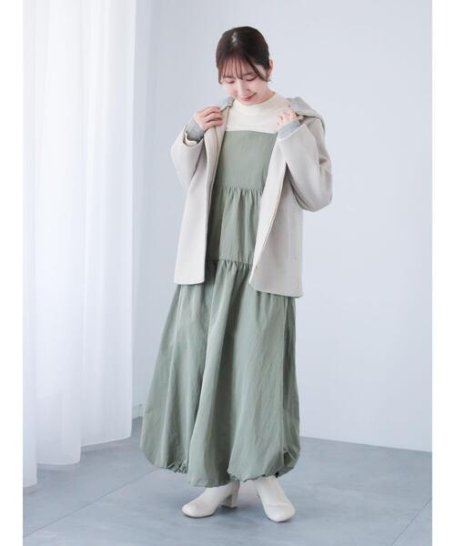 Te chichi TERRASSE(テチチテラス)の「2WAYバルーンティアードキャミワンピース(ワンピース・レディース・カーキ/ブラック/ベージュ・F)」の17枚目の写真