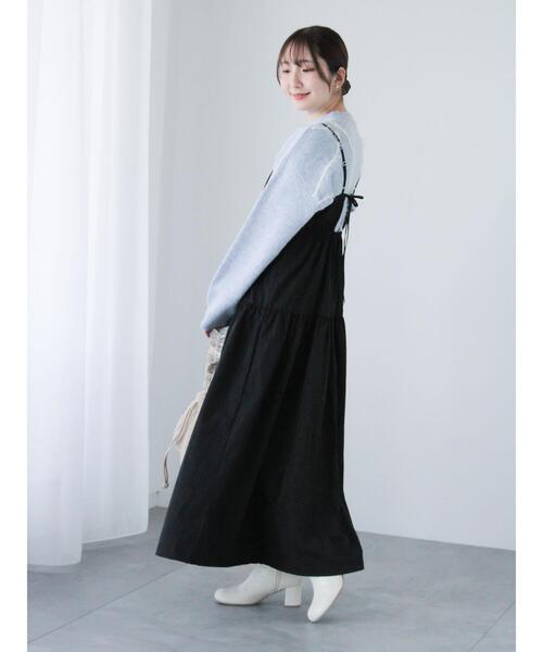 Te chichi TERRASSE(テチチテラス)の「2WAYバルーンティアードキャミワンピース(ワンピース・レディース・カーキ/ブラック/ベージュ・F)」の15枚目の写真