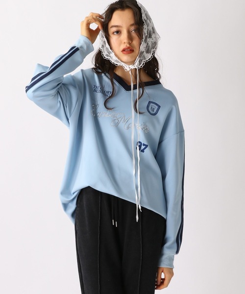 FOREVER 21(フォーエバー トゥエンティーワン)の「【2025SS】ロゴゲームシャツ(Tシャツ/カットソー・レディース・ピンク/ブルー/ネイビー・FREE)」の2枚目の写真