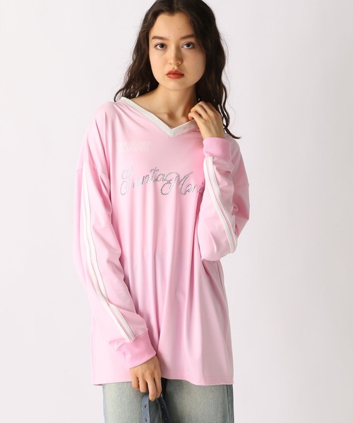 FOREVER 21(フォーエバー トゥエンティーワン)の「【2025SS】ロゴゲームシャツ(Tシャツ/カットソー・レディース・ピンク/ブルー/ネイビー・FREE)」の7枚目の写真