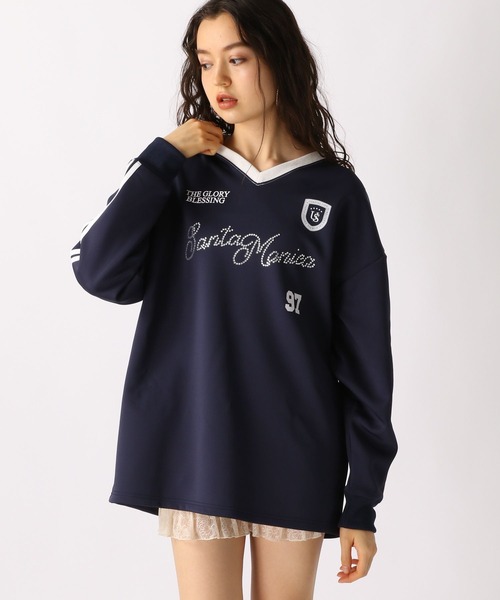 FOREVER 21(フォーエバー トゥエンティーワン)の「【2025SS】ロゴゲームシャツ(Tシャツ/カットソー・レディース・ピンク/ブルー/ネイビー・FREE)」の16枚目の写真