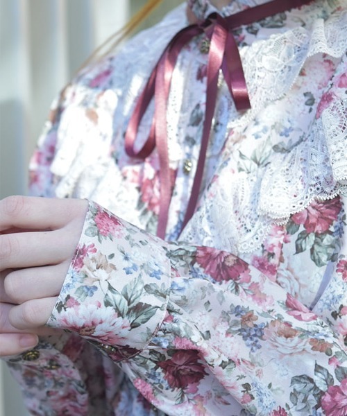 axes femme(アクシーズファム)の「フラワーガーデン柄ブラウス(シャツ/ブラウス・レディース・ブラック/キナリ/ミント・FREE)」の14枚目の写真