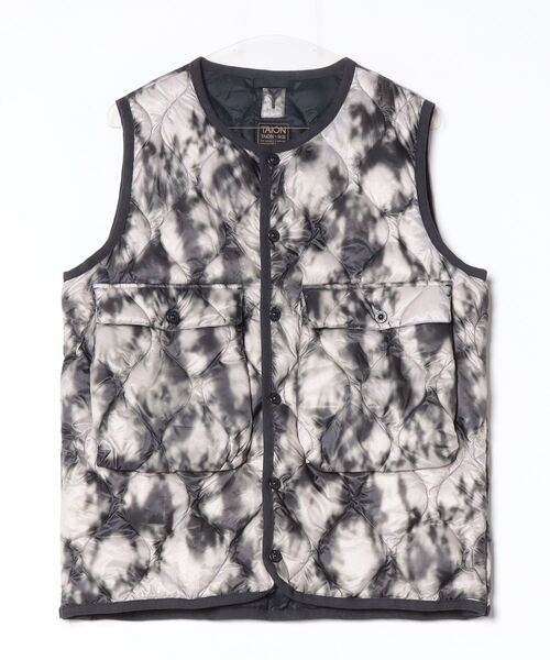 【TAION】タイオン ミリタリー クルーネックWポケット ダウンベスト-ソフトシェル TAION-004ALSWPBML-1（ベスト）｜fridge（フリッジ）