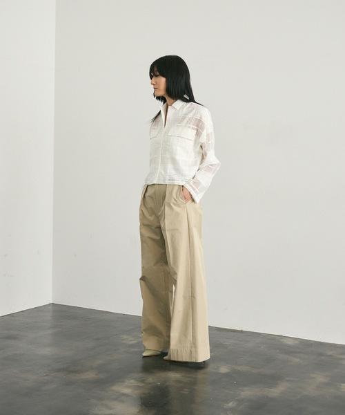 See-through check cropped shirt / シースルーチェック