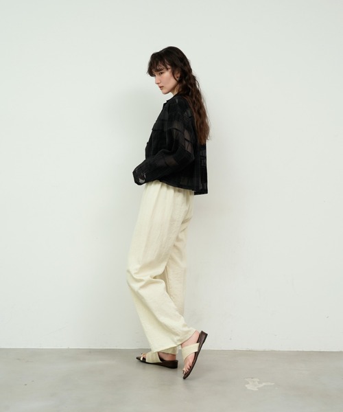 Lutim by u(ルチバイユー)の「See-through check cropped shirt / シースルーチェッククロップドシャツ(シャツ/ブラウス・レディース・ホワイト/ブラック・FREE)」の17枚目の写真