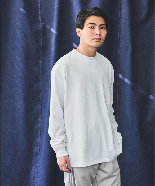 green label relaxing(グリーンレーベルリラクシング)の「ドライ ジャージ クルーネック Tシャツ -吸水速乾-(Tシャツ/カットソー・メンズ・ホワイト/オレンジ/ブラック・S/XXL/XL/L/M)」の2枚目の写真