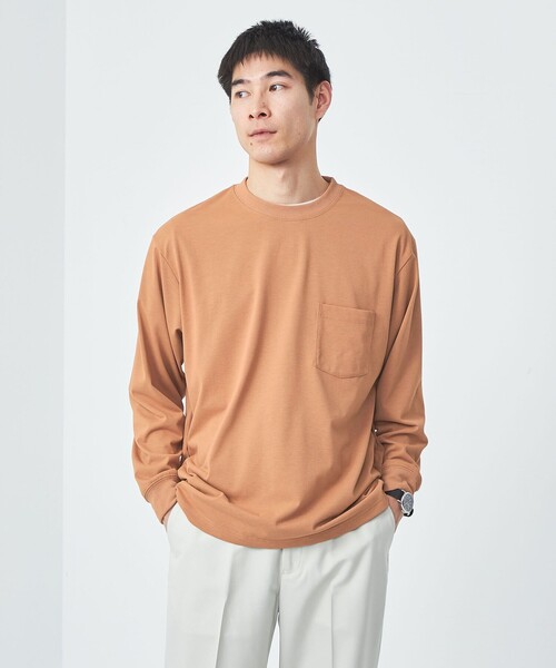 green label relaxing(グリーンレーベルリラクシング)の「ドライ ジャージ クルーネック Tシャツ -吸水速乾-(Tシャツ/カットソー・メンズ・ホワイト/オレンジ/ブラック・S/XXL/XL/L/M)」の3枚目の写真