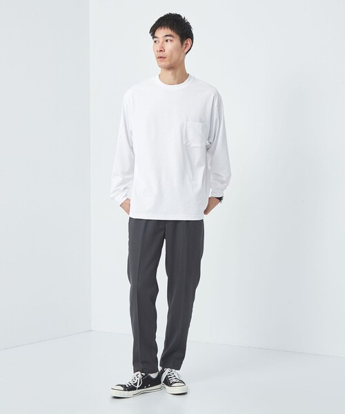 green label relaxing(グリーンレーベルリラクシング)の「ドライ ジャージ クルーネック Tシャツ -吸水速乾-(Tシャツ/カットソー・メンズ・ホワイト/オレンジ/ブラック・S/XXL/XL/L/M)」の6枚目の写真