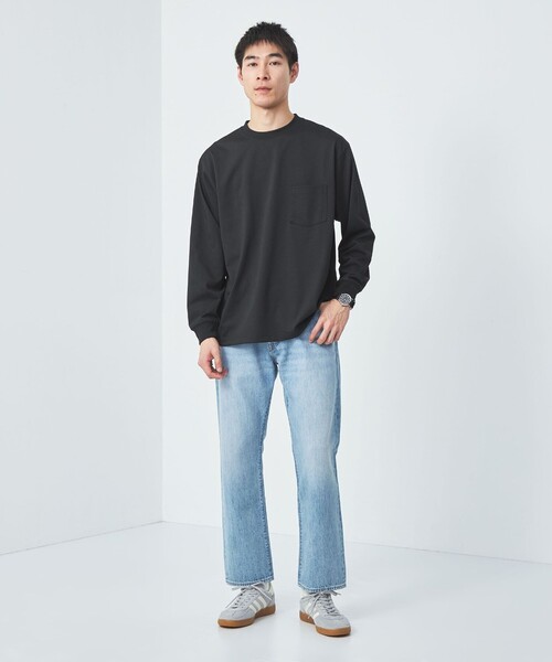 green label relaxing(グリーンレーベルリラクシング)の「ドライ ジャージ クルーネック Tシャツ -吸水速乾-(Tシャツ/カットソー・メンズ・ホワイト/オレンジ/ブラック・S/XXL/XL/L/M)」の5枚目の写真