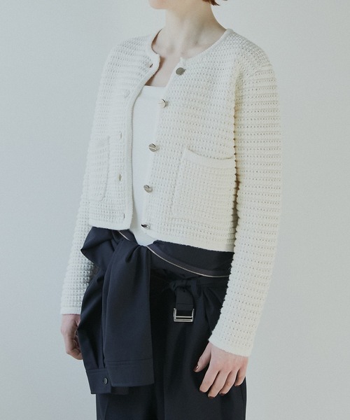カーディガン ワッフルニットジャケット / Waffle Knit Jacket レディース セール】ワッフルニットジャケット / Waffle Knit Jacket
