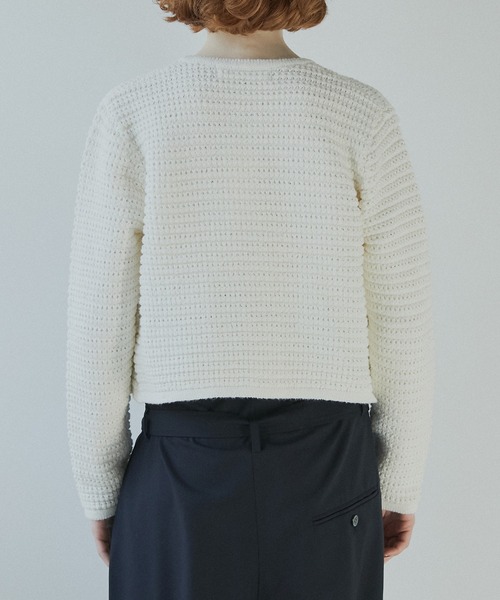 ルシェルブルー LE CIEL BLEU Waffle Knit Jacket カーディガン 27S61205 グレー サイズ：36 LE CIEL BLEU(ルシェルブルー) Waffle Knit Jacketカーディガン