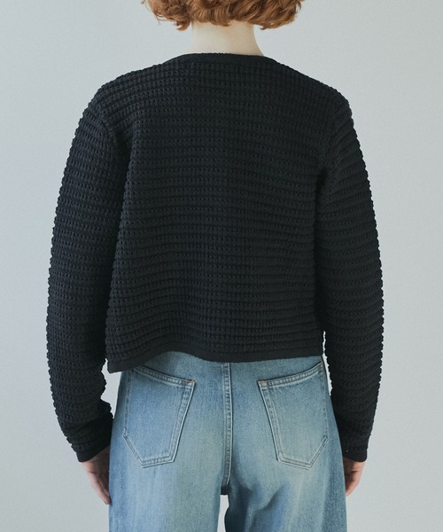 LE CIEL BLEU(ルシェルブルー)の「ワッフルニットジャケット / Waffle Knit Jacket(カーディガン/ボレロ・レディース・ライトグレー/ブラック/オフホワイト・36)」の18枚目の写真