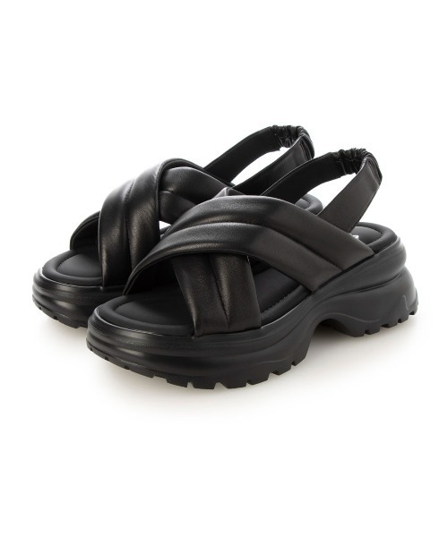 ing（イング）の「厚底クロスベルトスポーツサンダル（サンダル・レディース・ベージュ/ブラック・M/L/S）」の4枚目の写真