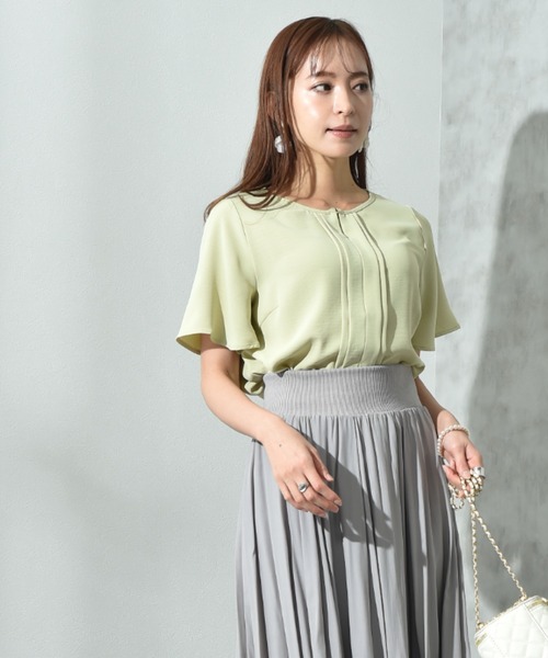 INTERPLANET（インタープラネット）の「【接触冷感・UV】ポーラメタルパーツタックブラウス（シャツ/ブラウス・レディース・ブラック/オフホワイト/ブルー/イエロー・FREE）」の13枚目の写真