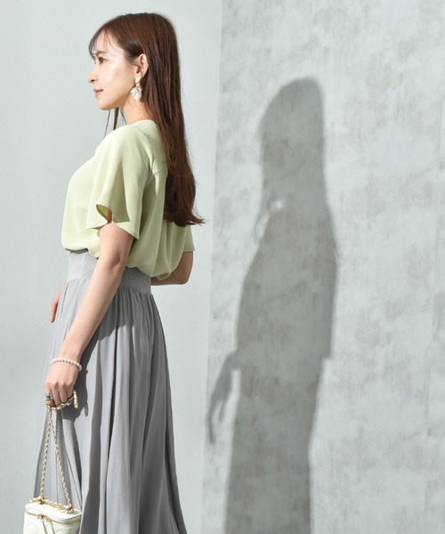 INTERPLANET（インタープラネット）の「【接触冷感・UV】ポーラメタルパーツタックブラウス（シャツ/ブラウス・レディース・ブラック/オフホワイト/ブルー/イエロー・FREE）」の15枚目の写真