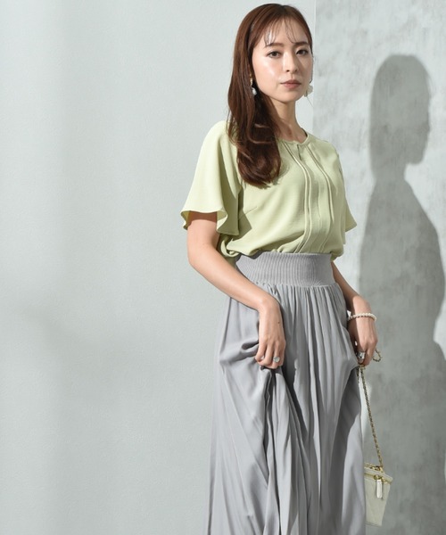 INTERPLANET（インタープラネット）の「【接触冷感・UV】ポーラメタルパーツタックブラウス（シャツ/ブラウス・レディース・ブラック/オフホワイト/ブルー/イエロー・FREE）」の14枚目の写真