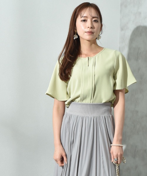 INTERPLANET（インタープラネット）の「【接触冷感・UV】ポーラメタルパーツタックブラウス（シャツ/ブラウス・レディース・ブラック/オフホワイト/ブルー/イエロー・FREE）」の16枚目の写真