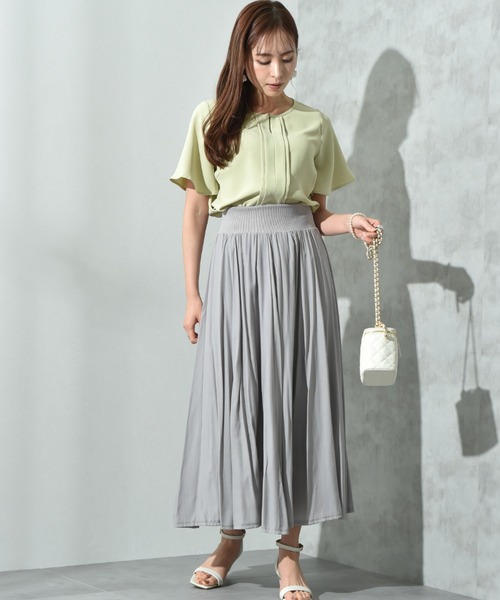 INTERPLANET（インタープラネット）の「【接触冷感・UV】ポーラメタルパーツタックブラウス（シャツ/ブラウス・レディース・ブラック/オフホワイト/ブルー/イエロー・FREE）」の18枚目の写真