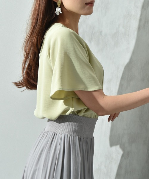 INTERPLANET（インタープラネット）の「【接触冷感・UV】ポーラメタルパーツタックブラウス（シャツ/ブラウス・レディース・ブラック/オフホワイト/ブルー/イエロー・FREE）」の20枚目の写真