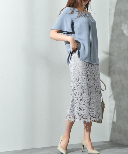 INTERPLANET（インタープラネット）の「【接触冷感・UV】ポーラメタルパーツタックブラウス（シャツ/ブラウス・レディース・ブラック/オフホワイト/ブルー/イエロー・FREE）」の7枚目の写真