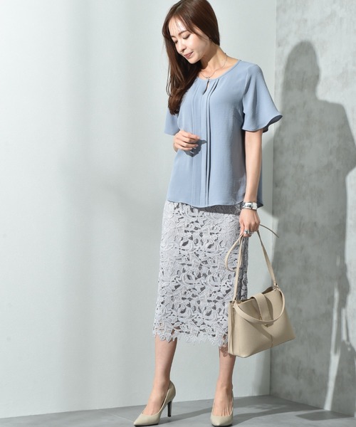 INTERPLANET（インタープラネット）の「【接触冷感・UV】ポーラメタルパーツタックブラウス（シャツ/ブラウス・レディース・ブラック/オフホワイト/ブルー/イエロー・FREE）」の9枚目の写真