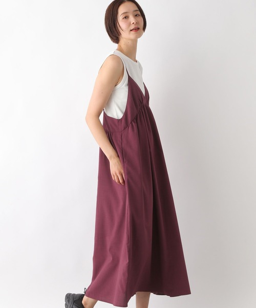 LEPSIM(レプシィム)の「2WAYギャザーキャミワンピース 321316(ワンピース・レディース・ブラウン/レッド/ブラック・FREE)」の5枚目の写真
