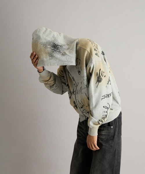 ANDER HUNK（アンダーハンク）の「Grafiti Double Zip-up Parker / グラフティダブルジップアップパーカー（パーカー・メンズ・ブラック/杢グレー・MEDIUM/SMALL/LARGE）」の13枚目の写真