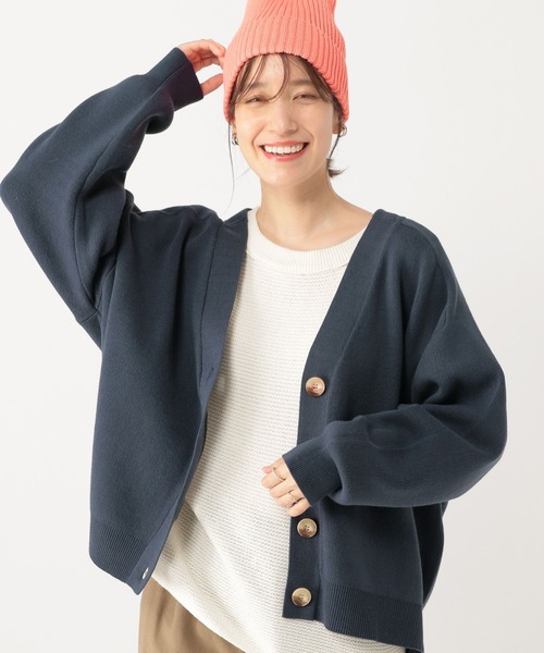 studio CLIP（スタディオクリップ）の「12ゲージVネックカーディガン（カーディガン/ボレロ・レディース・ライトブルー/ピンク/ネイビー・FREE）」の2枚目の写真
