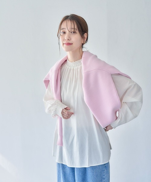 studio CLIP（スタディオクリップ）の「12ゲージVネックカーディガン（カーディガン/ボレロ・レディース・ライトブルー/ピンク/ネイビー・FREE）」の6枚目の写真