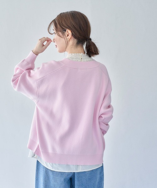 studio CLIP（スタディオクリップ）の「12ゲージVネックカーディガン（カーディガン/ボレロ・レディース・ライトブルー/ピンク/ネイビー・FREE）」の8枚目の写真