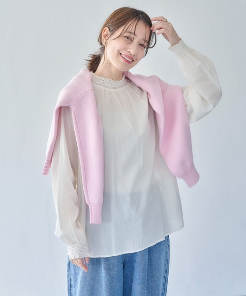 studio CLIP（スタディオクリップ）の「12ゲージVネックカーディガン（カーディガン/ボレロ・レディース・ライトブルー/ピンク/ネイビー・FREE）」の9枚目の写真