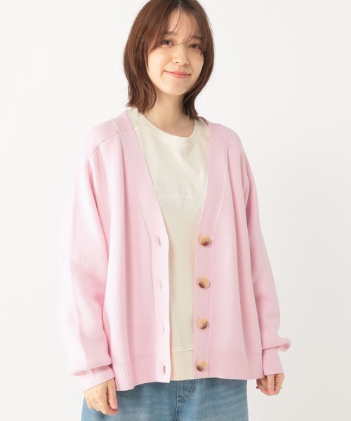 studio CLIP（スタディオクリップ）の「12ゲージVネックカーディガン（カーディガン/ボレロ・レディース・ライトブルー/ピンク/ネイビー・FREE）」の11枚目の写真