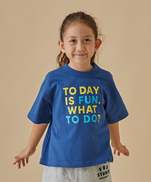 FOV(フォブ)の「フォブ TODAYISFUN Tシャツ(Tシャツ/カットソー・キッズ・ホワイト/ブルー/チャコールグレー・L/XL/M/S)」の3枚目の写真