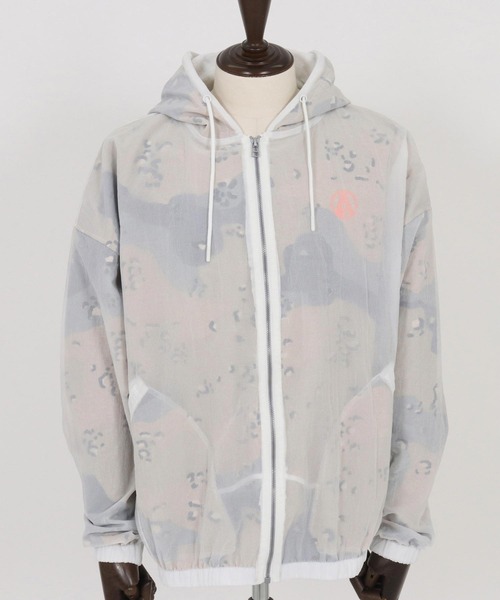 ADAM PATEK（アダムパテック）の「ADAMPATEK/sheer mesh camouflage hooded blouson/メッシュｘカモフラフーデッドブルゾン（マウンテンパーカー・メンズ・ホワイト/ブラック・1/2）」の7枚目の写真