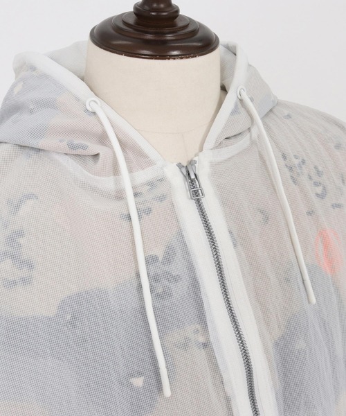 ADAM PATEK（アダムパテック）の「ADAMPATEK/sheer mesh camouflage hooded blouson/メッシュｘカモフラフーデッドブルゾン（マウンテンパーカー・メンズ・ホワイト/ブラック・1/2）」の9枚目の写真