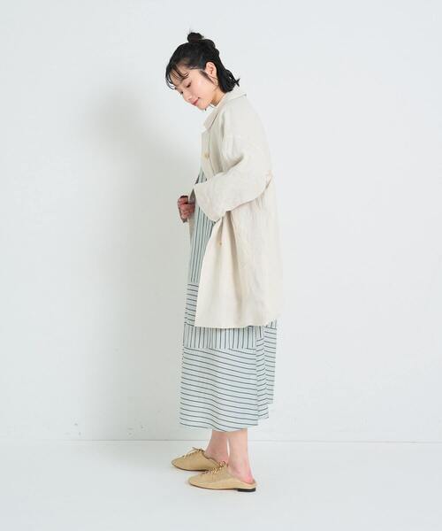 conges payes ADIEU TRISTESSE(コンジェ ペイエ アデュートリステス)の「リバーシブルバルカラーコート(ステンカラーコート・レディース・ネイビー/アイボリー・38)」の6枚目の写真