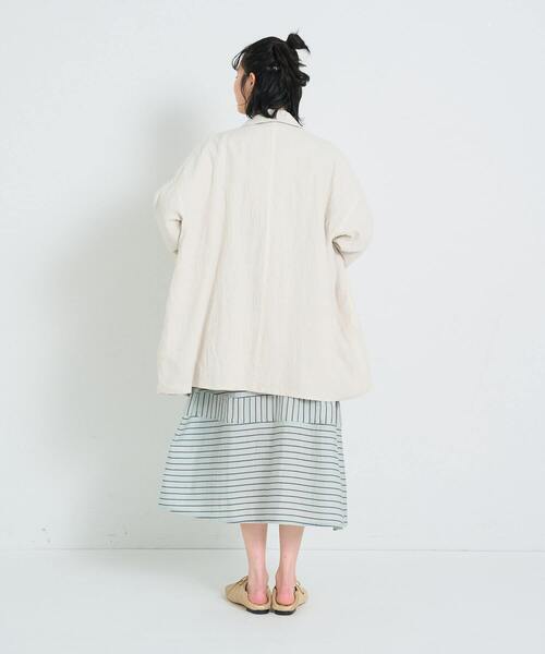 conges payes ADIEU TRISTESSE(コンジェ ペイエ アデュートリステス)の「リバーシブルバルカラーコート(ステンカラーコート・レディース・ネイビー/アイボリー・38)」の7枚目の写真