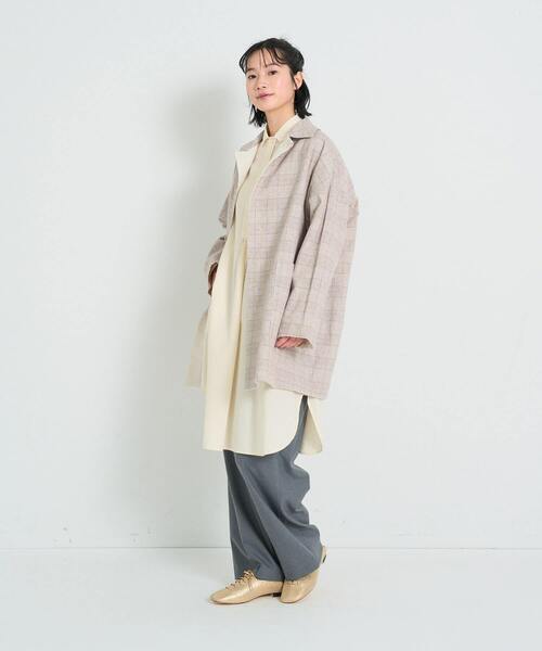 conges payes ADIEU TRISTESSE(コンジェ ペイエ アデュートリステス)の「リバーシブルバルカラーコート(ステンカラーコート・レディース・ネイビー/アイボリー・38)」の13枚目の写真