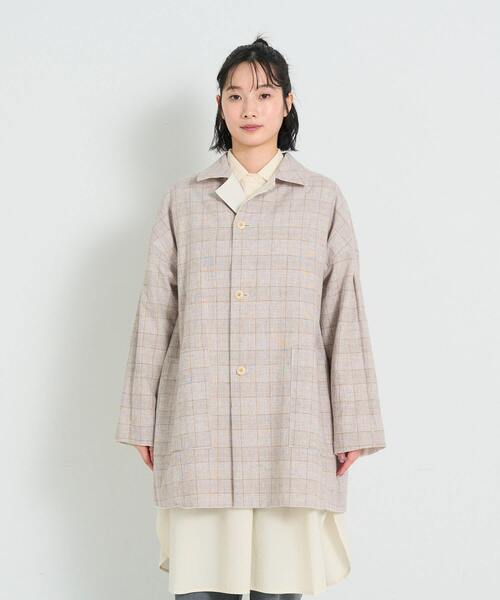 conges payes ADIEU TRISTESSE(コンジェ ペイエ アデュートリステス)の「リバーシブルバルカラーコート(ステンカラーコート・レディース・ネイビー/アイボリー・38)」の15枚目の写真