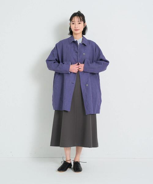 conges payes ADIEU TRISTESSE(コンジェ ペイエ アデュートリステス)の「リバーシブルバルカラーコート(ステンカラーコート・レディース・ネイビー/アイボリー・38)」の18枚目の写真