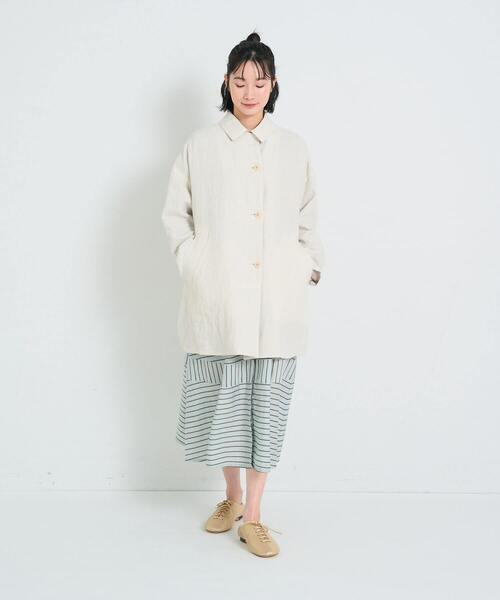 conges payes ADIEU TRISTESSE(コンジェ ペイエ アデュートリステス)の「リバーシブルバルカラーコート(ステンカラーコート・レディース・ネイビー/アイボリー・38)」の3枚目の写真