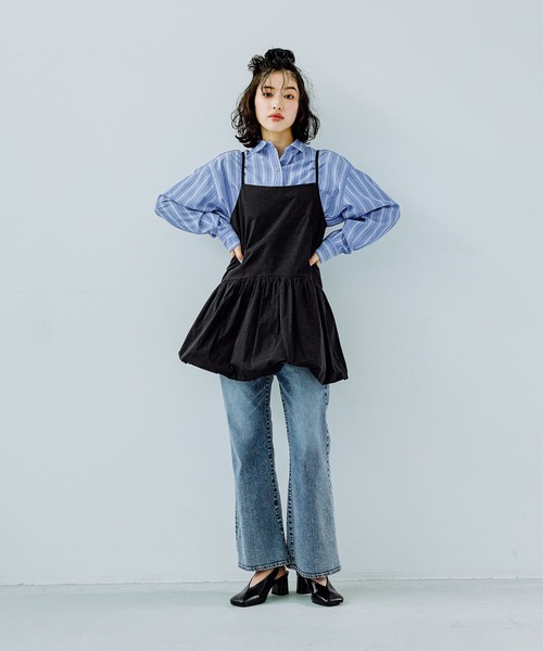 LEPSIM(レプシィム)の「バルーンキャミチュニック 242485(チュニック・レディース・ブラック/チャコールグレー・FREE)」の6枚目の写真