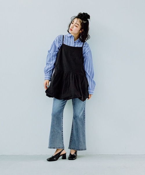 LEPSIM(レプシィム)の「バルーンキャミチュニック 242485(チュニック・レディース・ブラック/チャコールグレー・FREE)」の7枚目の写真