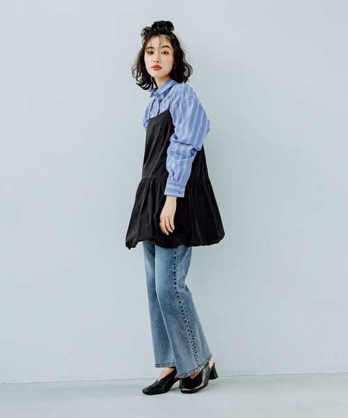 LEPSIM(レプシィム)の「バルーンキャミチュニック 242485(チュニック・レディース・ブラック/チャコールグレー・FREE)」の8枚目の写真