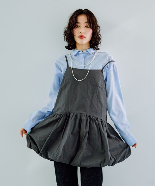 LEPSIM(レプシィム)の「バルーンキャミチュニック 242485(チュニック・レディース・ブラック/チャコールグレー・FREE)」の9枚目の写真