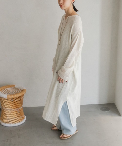 URBAN RESEARCH DOORS（アーバンリサーチドアーズ）の「メッシュワンピース（ワンピース・レディース・ホワイト/ベージュ・MEDIUM）」の10枚目の写真